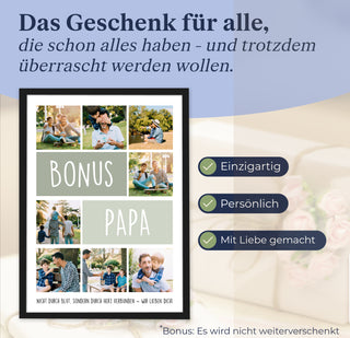 Personalisiertes Poster – 8Foto Collage Bonus PAPA
