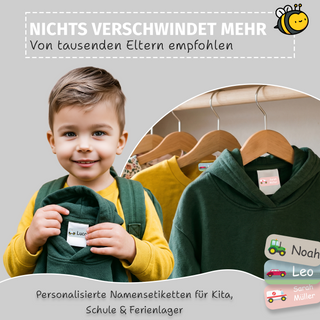Aufkleber Kleidung "Namensaufkleber Kinder" - Motiv Auto