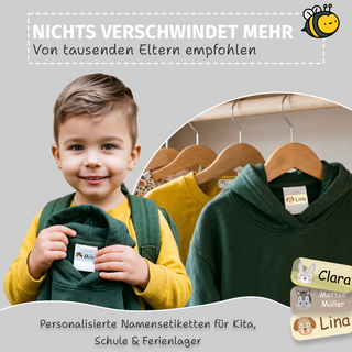 Aufkleber Kleidung "Namensaufkleber Kinder" - Motiv Bauernhof Tiere