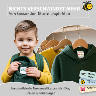 Aufkleber Kleidung "Namensaufkleber Kinder" - Motiv Insects