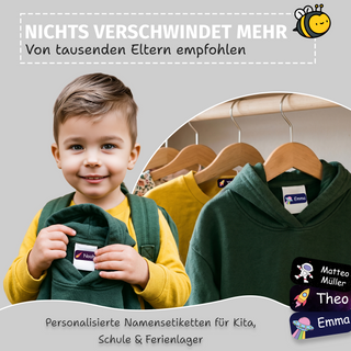 Aufkleber Kleidung "Namensaufkleber Kinder" - Motiv Space