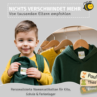 Aufkleber Kleidung "Namensaufkleber Kinder" - Motiv Forest Animals