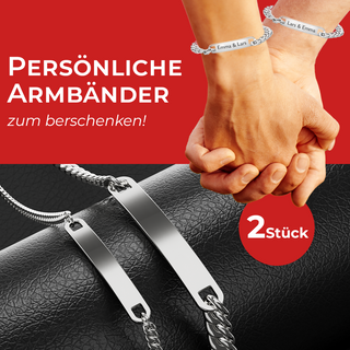 Graviertes Armband – Silber Paar