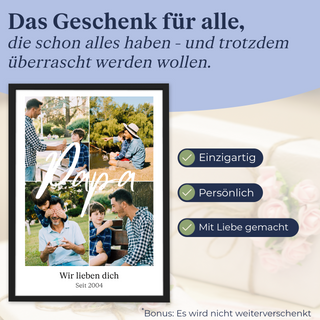 Personalisiertes Poster – 4Foto Collage PAPA