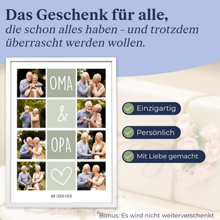 Personalisiertes Poster – 8Foto Collage OMA & OPA