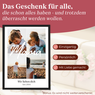 Personalisiertes Poster – 4Foto Collage MAMA