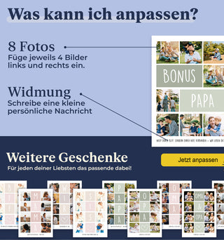Personalisiertes Poster – 8Foto Collage Bonus PAPA