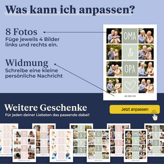 Personalisiertes Poster – 8Foto Collage OMA & OPA