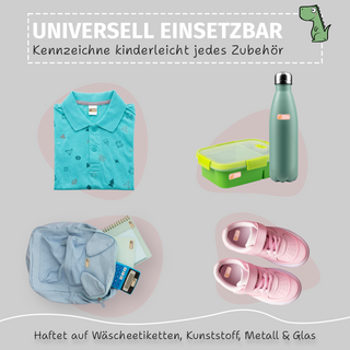 Aufkleber Kleidung "Namensaufkleber Kinder" - Motiv Dinosaurier