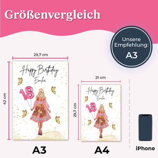 Personalisiertes Poster – Geldgeschenk Geburtstag 18 Jahre für sie