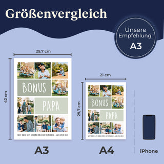 Personalisiertes Poster – 8Foto Collage Bonus PAPA