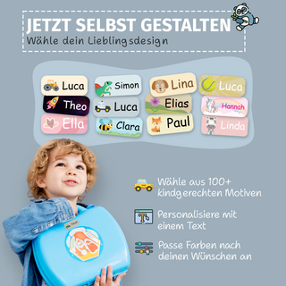 Aufkleber Kleidung "Namensaufkleber Kinder" - Motiv Auto