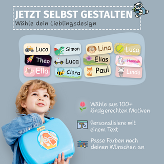 Aufkleber Kleidung "Namensaufkleber Kinder" - Motiv Blumen