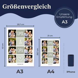 Personalisiertes Poster – 8Foto Collage OMA & OPA