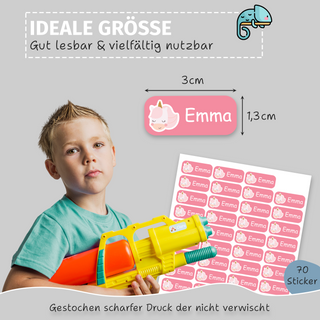 Aufkleber Kleidung "Namensaufkleber Kinder" - Motiv Rosa