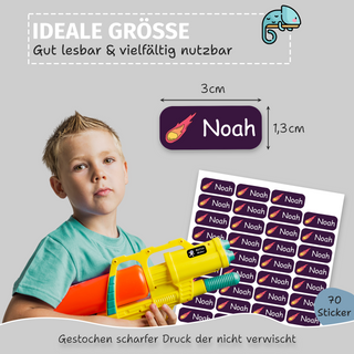 Aufkleber Kleidung "Namensaufkleber Kinder" - Motiv Space