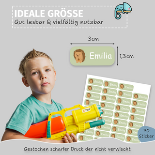 Aufkleber Kleidung "Namensaufkleber Kinder" - Motiv Forest Animals