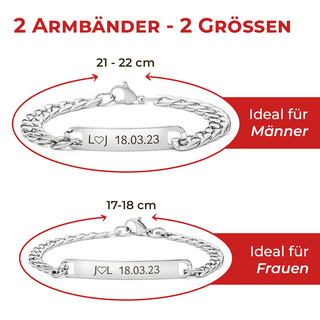 Graviertes Armband – Silber Paar