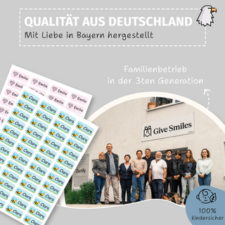 Aufkleber Kleidung "Namensaufkleber Kinder" - Motiv Bagger