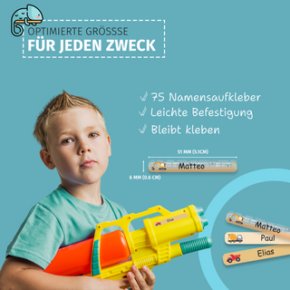 Aufkleber Stifte "Namensaufkleber Kinder" – Motiv Bagger