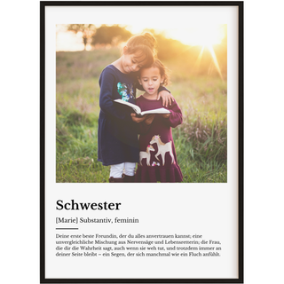 Personalisiertes Poster – Definition Schwester