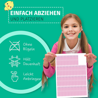 Aufkleber Stifte "Namensaufkleber Kinder" – Motiv Einhorn