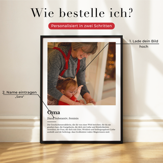 Personalisiertes Poster – Definition Oma