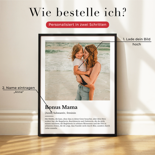 Personalisiertes Poster – Definition Bonus Mama