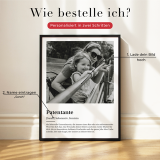 Personalisiertes Poster – Definition Patentante