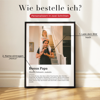 Personalisiertes Poster – Definition Bonus Papa