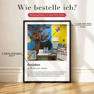 Personalisiertes Poster – Definition Erzieher