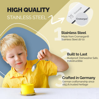 WMF Kinderbesteck mit Namensgravur, 4-teiliges Set aus Edelstahl, Tiere-Motif