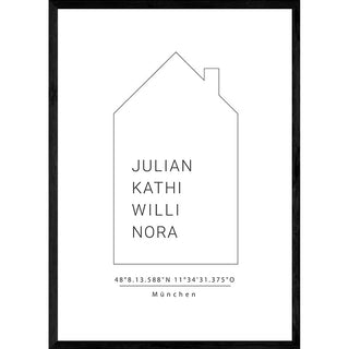 Personalisiertes Poster – Home Koordinaten