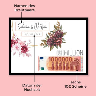 Personalisiertes Poster – Geldgeschenk Hochzeit Erste Million