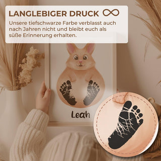 Personalisiertes Poster – Baby Fußabdruck Motiv Kaninchen