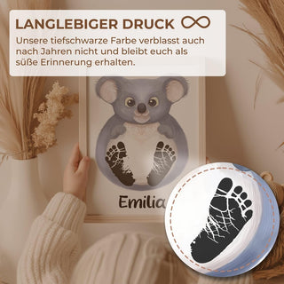 Personalisiertes Poster – Baby Fußabdruck Motiv Koala