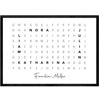 Personalisiertes Poster – Familien Wortsuche Querformat