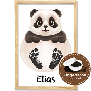Personalisiertes Poster – Baby Fußabdruck Motiv Panda