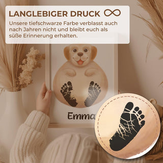 Personalisiertes Poster – Baby Fußabdruck Motiv Hund