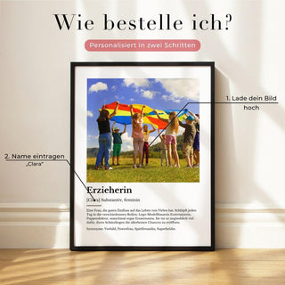 Personalisiertes Poster – Definition Erzieherin