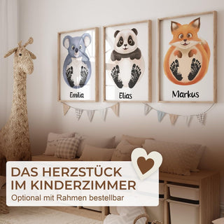 Personalisiertes Poster – Baby Fußabdruck Motiv Koala