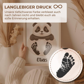 Personalisiertes Poster – Baby Fußabdruck Motiv Panda