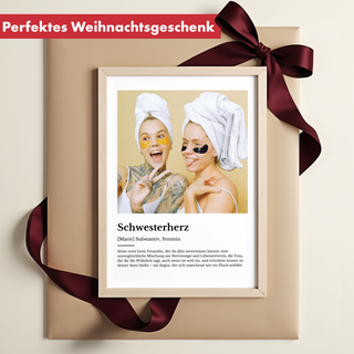 Personalisiertes Poster – Definition Schwesterherz