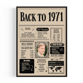 Personalisiertes Poster – Back to 1971