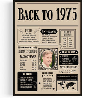 Personalisiertes Poster – Back to 1975