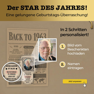 Personalisiertes Poster – Back to 1963