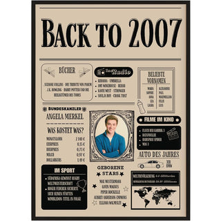 Personalisiertes Poster – Back to 2007 mit Foto