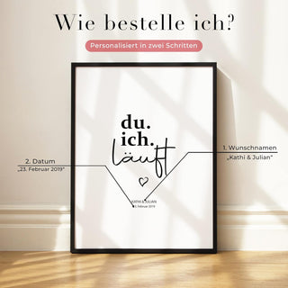 Personalisiertes Poster – Du Ich Läuft