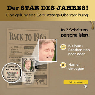 Personalisiertes Poster – Back to 1965