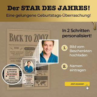 Personalisiertes Poster – Back to 2007 mit Foto